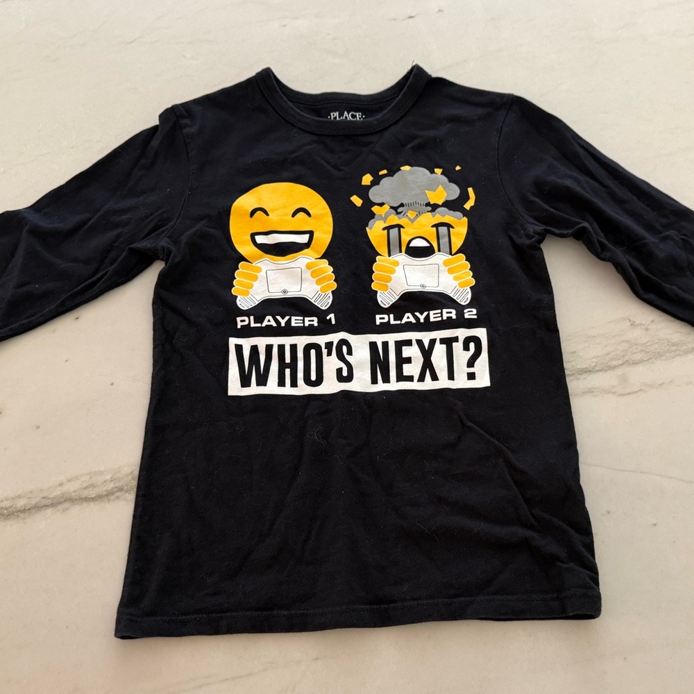 The Children's Place Black Long Sleeve Tee with Emoji Design